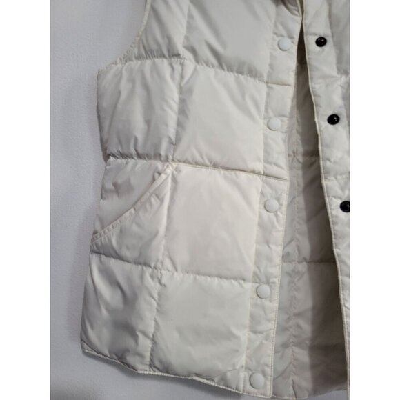 Y2K Lands End White Sleeveless Puffer jacket vest Women Size XS - Picture 3 of 7
